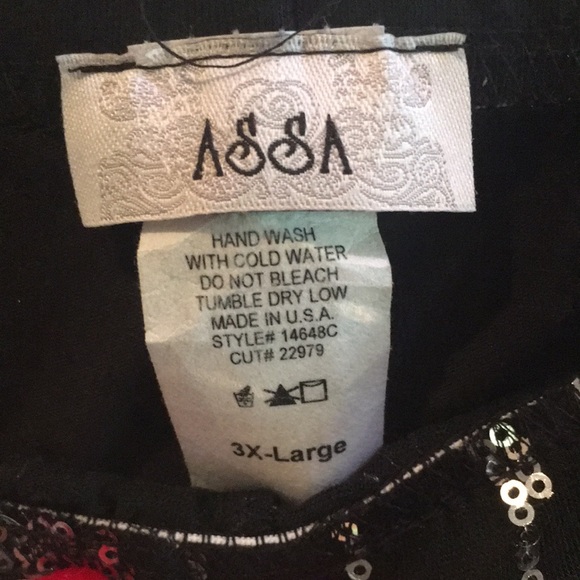 NWOT Assa black/silver leggings - Picture 4 of 5